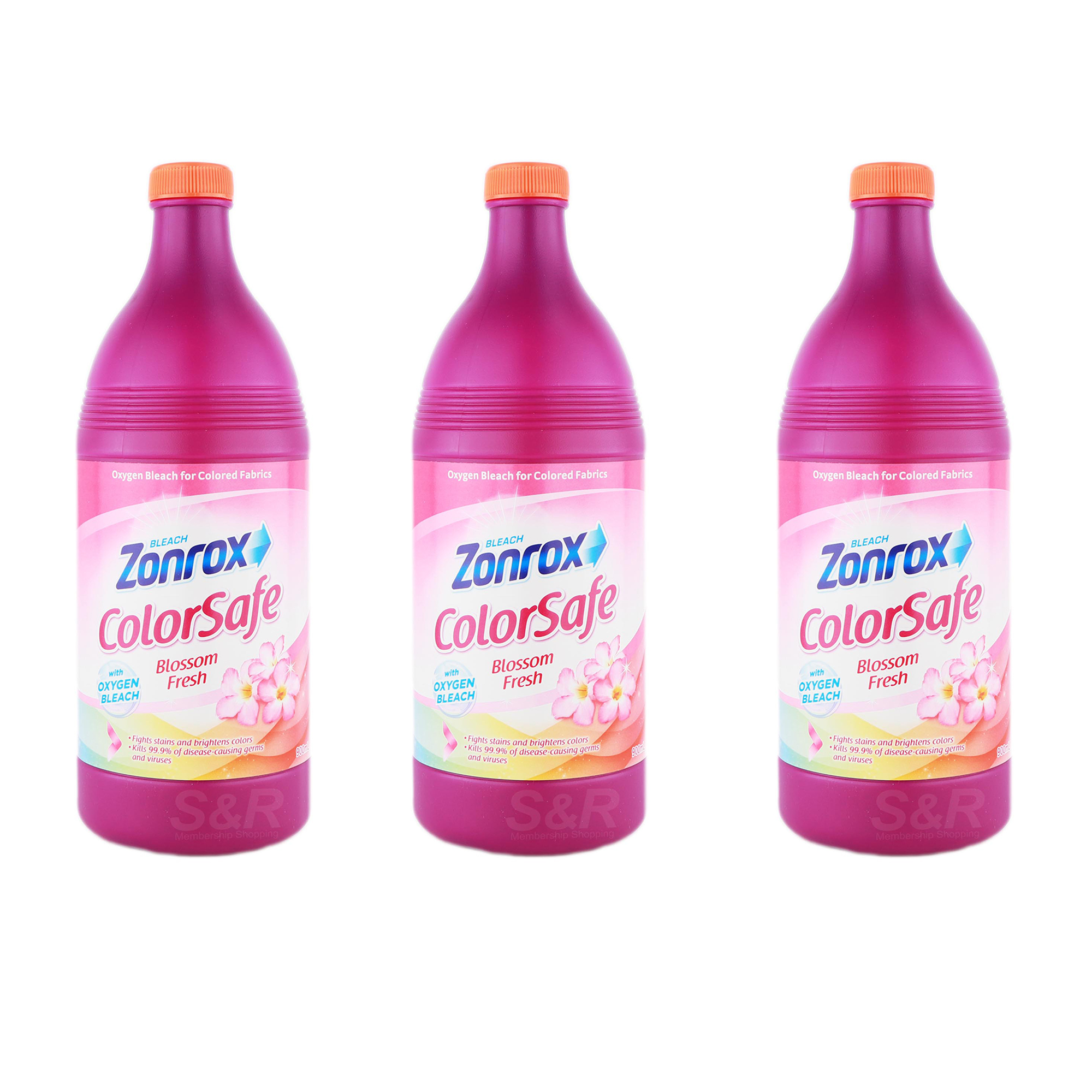 Zonrox Bleach Color Safe Blossom Fresh 3 bottles Zonrox Bleach Color Safe Blossom Fresh 3 bottles